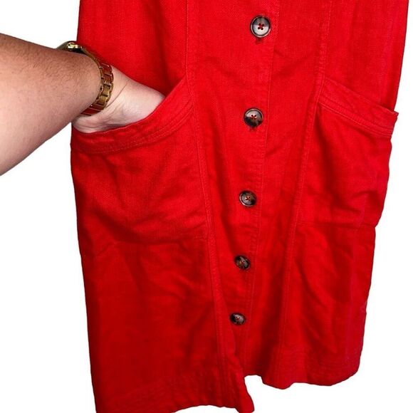 Anthropologie Pilcro and the Letterpress Red Button Front Dress | 2 - Picture 5 of 6